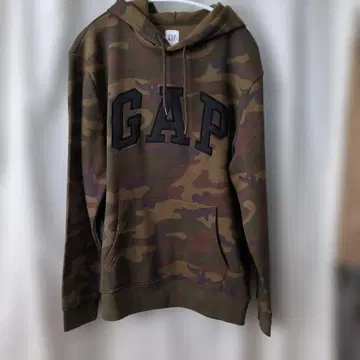 GAP 카모 패턴 후드 부착 속기모 후드티 M