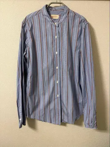 meyame 스탠드 카라 스트라이프 셔츠