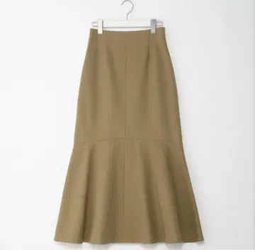 PLST 코튼 블렌드 치노 하이웨스트 머메이드 스커트