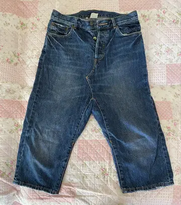 이치 다크 블루 크롭 데님 팬츠 여성용 M