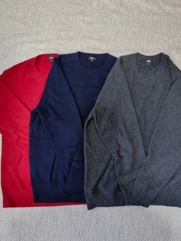 유니클로 캐시미어 100% 셔츠 3개 세트 XL XXL