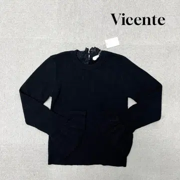 새상품 Vicente 플레어 슬리브 니트 긴팔 블랙 레이스