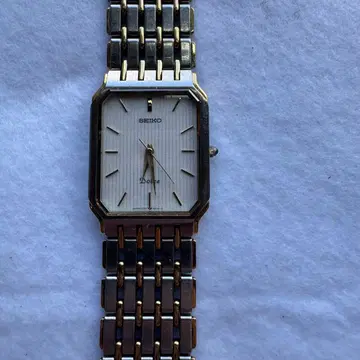 세이코 돌체 손목시계 콤비 화이트 골드