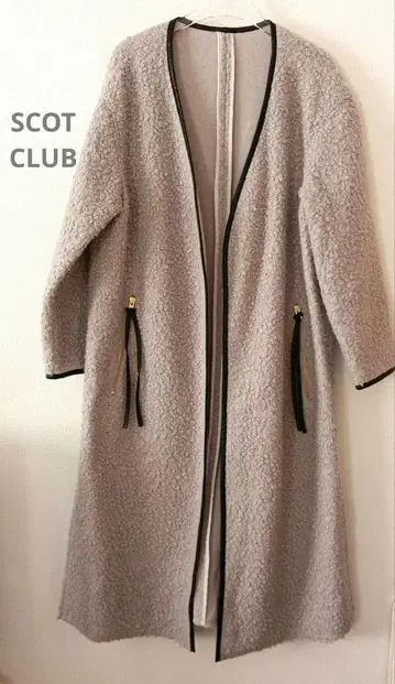 SCOT CLUB 보아풍 롱 코트 그레이