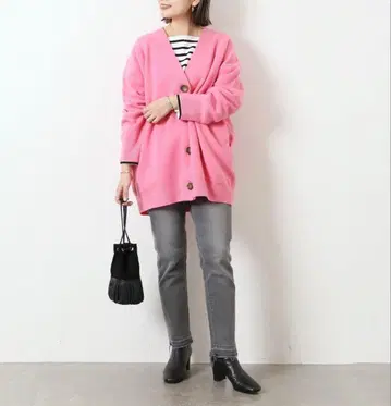 파인 메리노울 스무스 가디건