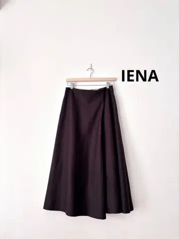 IENA 이에나 하드 압축 플레어 스커트 울 다크 브라운 40