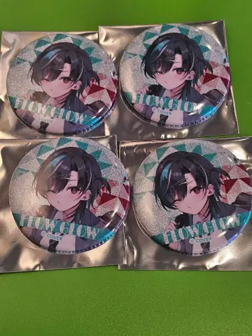 FLOW GLOW 가라오케 철인 카라테츠 린도 치하야 글리터 캔뱃지