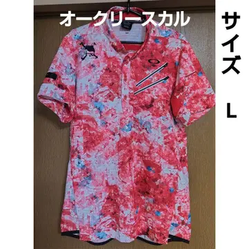 오클리 스컬 피케 셔츠 레드 화이트 L Oakley 골프 셔츠