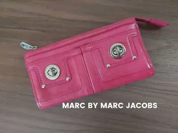MARC BY MARC JACOBS 핑크 가죽 장지갑 플랩 포함