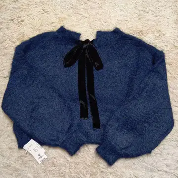 프로포션 벨로아 리본 포함 헤어리 니트