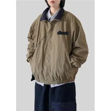 집업 나일론 자켓 카키 베이지