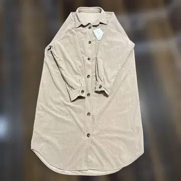 코듀로이 베이지 롱 셔츠