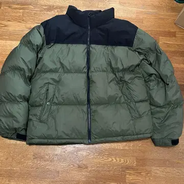 GU 히트 패디드 스탠드 카라 블루종 다운 자켓 올리브 L 사이즈