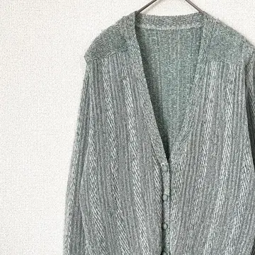 가디건 긴팔 V넥 스트라이프 심플 루즈핏 마 혼방 겉옷