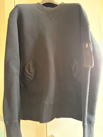 sacai/크루넥 맨투맨/블랙/사이즈 1