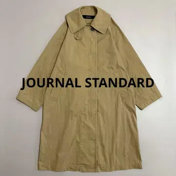 새상품급 저널 스탠다드 코튼 나일론 개버 빅 칼라 코트 베이지