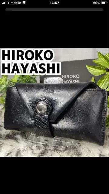 HIROKO HAYASHI 블랙 가죽 장지갑