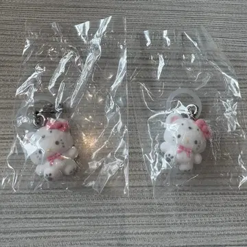 산리오 메지루시 액세서리 포근포근 스노우 가챠가챠 키티 2개 세트