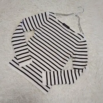 재스 그리티 보더 니트 보트넥 소매 펄 버튼 사이즈 2