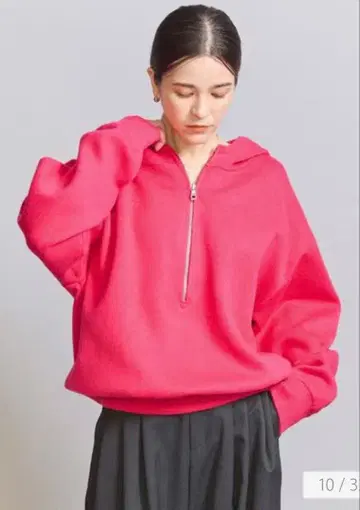 유나이티드 애로우즈 뷰티&유스 하프 지퍼 니트 후디