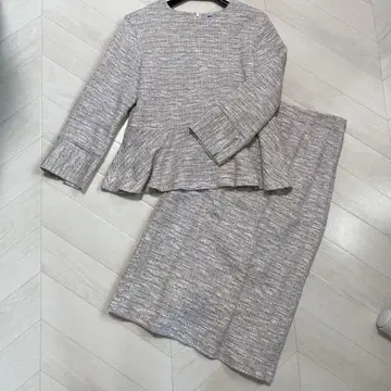 쉽스 트위드 페플럼 풀오버 셋업 [손세탁 가능] 펄