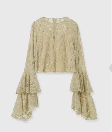 anuans 벨로아 레이스 볼륨 슬리브 블라우스