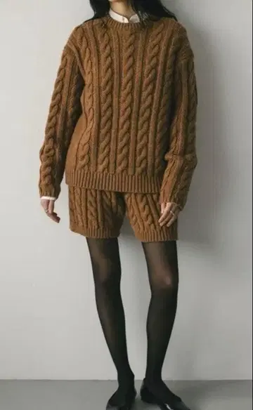 셋업 STYLEMIXER 케이블 니트 팬츠 스타일미키서