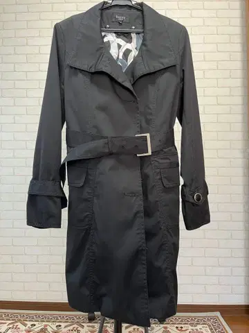 케티 럭셔리 블랙 트렌치코트