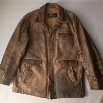 Wind Armor 가죽 자켓 빈티지 가공 카 코트