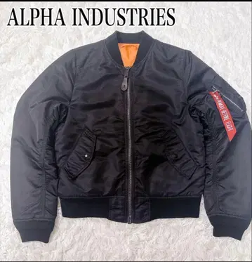 ALPHA INDUSTRIES 블랙 MA-1 플라이트 자켓