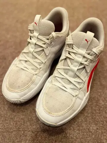 Puma 스니커즈 레어 컬러 (화이트/레드) 27.5cm