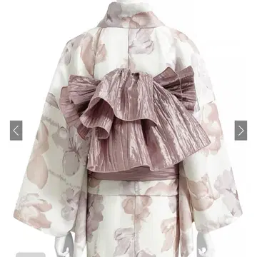 꽃무늬 유카타 오비 세트 (리본 포함)