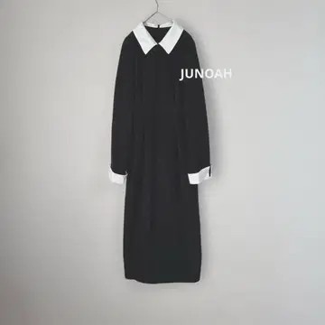 JUNOAH 코듀로이 롱 원피스 블랙 가을/겨울 빅 사이즈