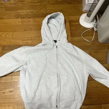 H&M 더블 지퍼 후드티 후디 그레이 크롭 기장