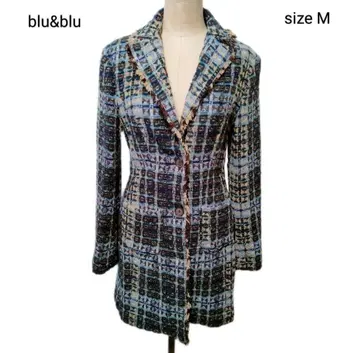 blu&blu 지온 상사 트위드 롱 코트 블루