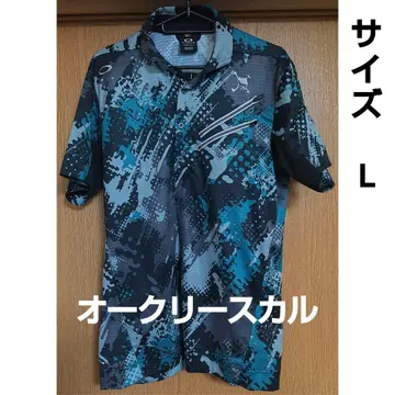 오클리 스컬 피케 셔츠 블랙 블루 L Oakley 골프 셔츠