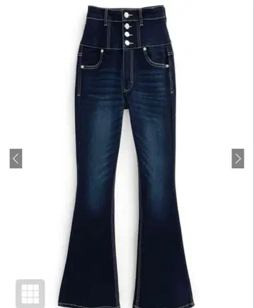 다크 블루 하이웨스트 플레어 데님