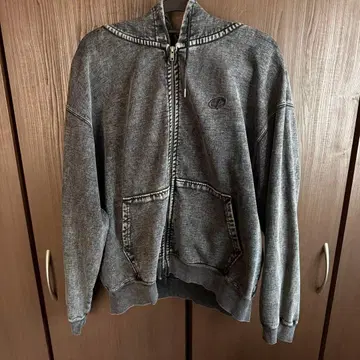 CLEL 헤비 웨이트 로고 자수 풀 집업 후드티