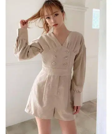 RESEXXY 리젝시 볼륨 슬리브 숏 콤비네존