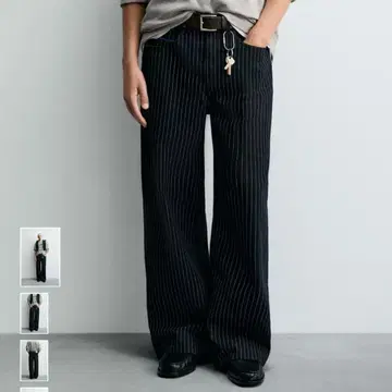 CHAMPION ZARA 스트라이프 배기 핏 청바지