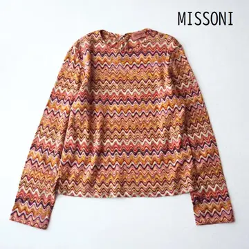 MISSONI 미쏘니 오렌지 택 멀티 컬러 지그재그 니트 48