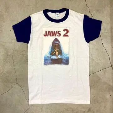 70's USA제 SEARS JAWS2 링거 셔츠 S 영화 미국