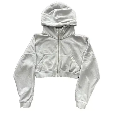 GLOWNY 크롭 후드티 / 그레이