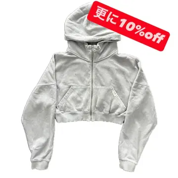 GLOWNY 크롭 후드티 / 그레이