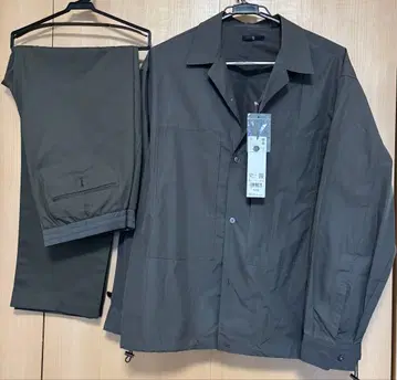 UNIQLO 유니클로 +j 와이드 테이퍼드 팬츠 수피마 코튼 셔츠 세트