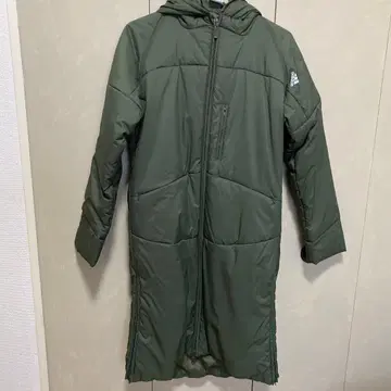 새상품급! adidas 후드 부착 올리브 롱 코트 벤치 코트