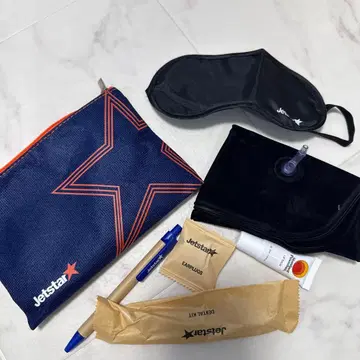 미사용 새상품 Jetstar 트래블 파우치 세트 제트스타 항공기 비행기