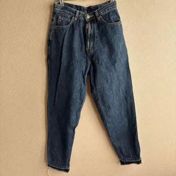 SOMETHING 다크 블루 하이웨스트 데님 팬츠