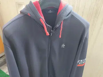 Munsingwear 후드티 블루종/블랙 그레이/레드