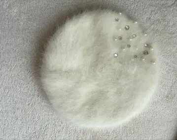 퍼 베레모 화이트 아이보리